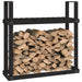 Rastel pentru lemne de foc negru 110x35x108,5 cm lemn masiv pin - WALTI WALTI