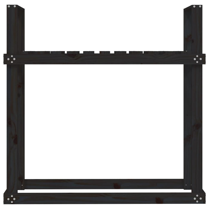 Rastel pentru lemne de foc negru 110x35x108,5 cm lemn masiv pin - WALTI WALTI