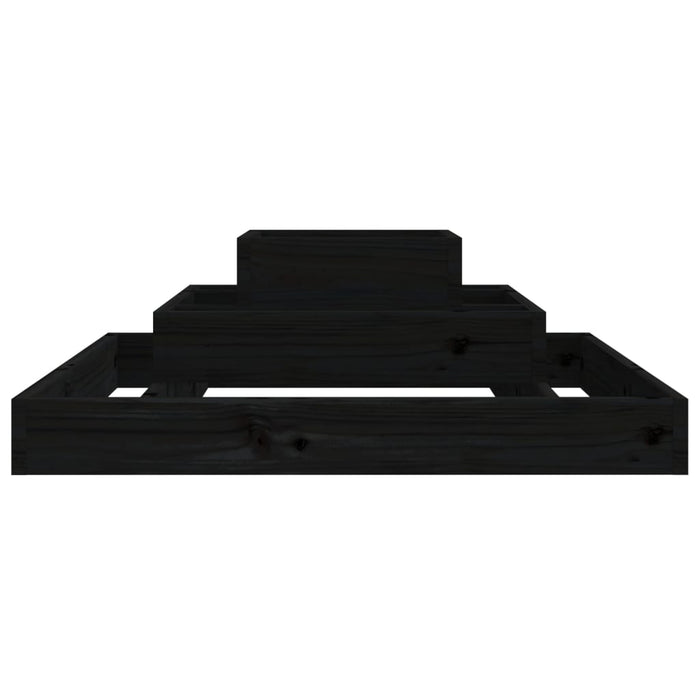 Jardinieră, negru, 80x80x27 cm, lemn masiv de pin - WALTI WALTI