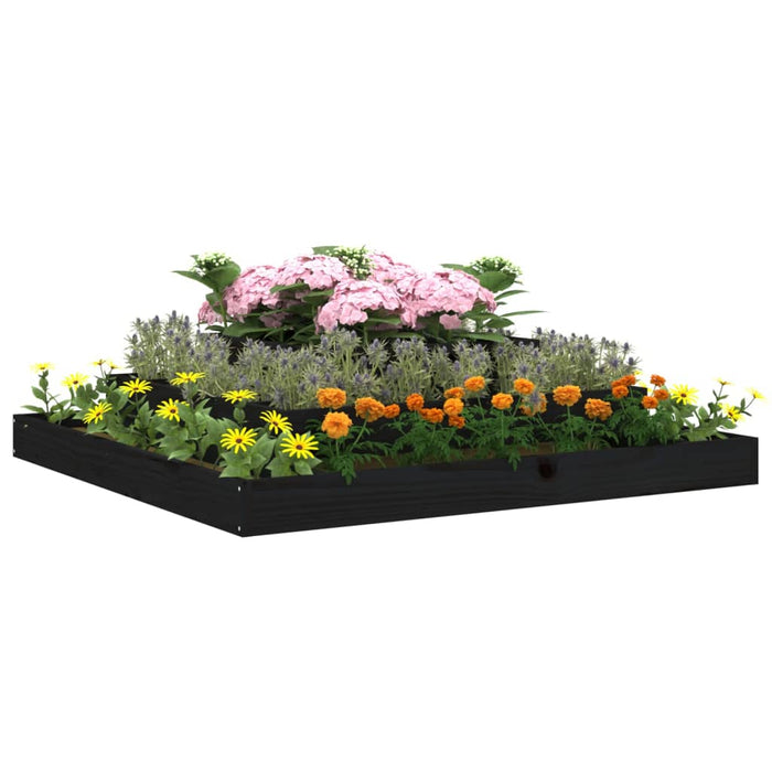 Jardinieră, negru, 110x110x27 cm, lemn masiv de pin - WALTI WALTI