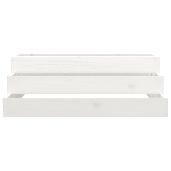 Jardinieră, alb, 80x80x27 cm, lemn masiv de pin - WALTI WALTI