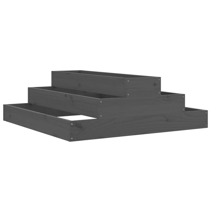 Jardinieră, gri, 80x80x27 cm, lemn masiv de pin - WALTI WALTI