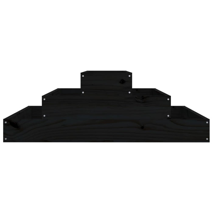 Jardinieră, negru, 80x80x27 cm, lemn masiv de pin - WALTI WALTI