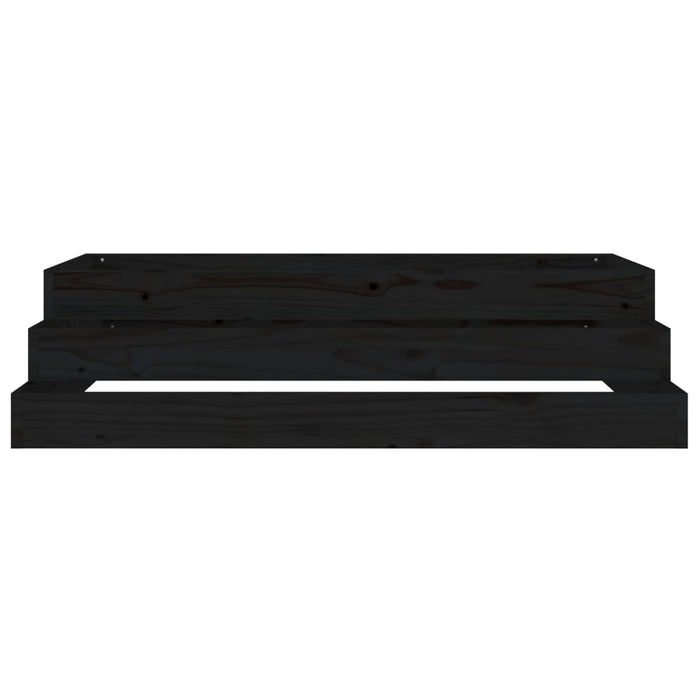 Jardinieră, negru, 110x110x27 cm, lemn masiv de pin - WALTI WALTI