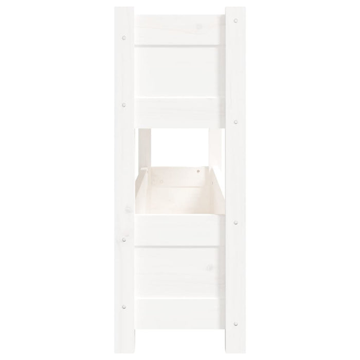 Jardinieră, alb, 112x25x66 cm, lemn masiv de pin - WALTI WALTI