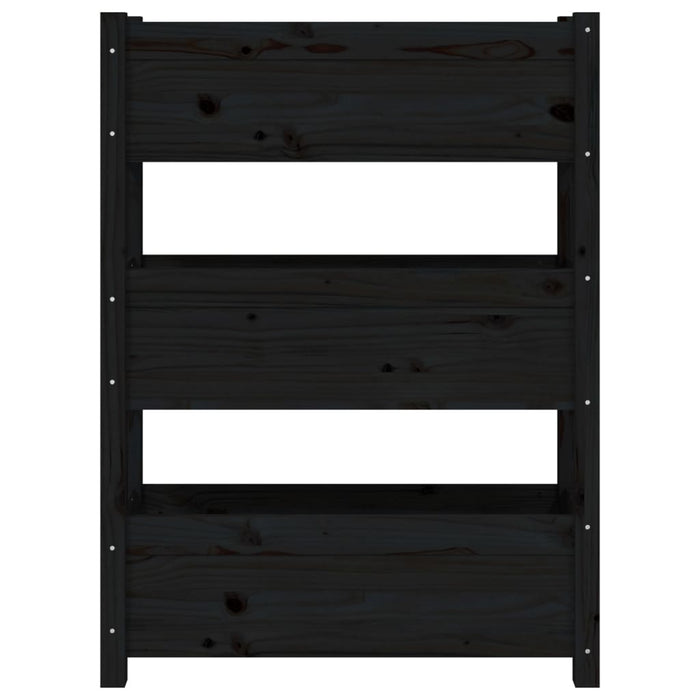 Jardinieră, negru, 77 x 25 x 104,5 cm, lemn masiv de pin - WALTI WALTI