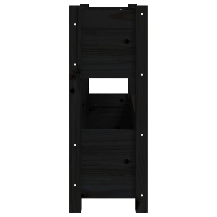 Jardinieră, negru, 77x25x66 cm, lemn masiv de pin - WALTI WALTI