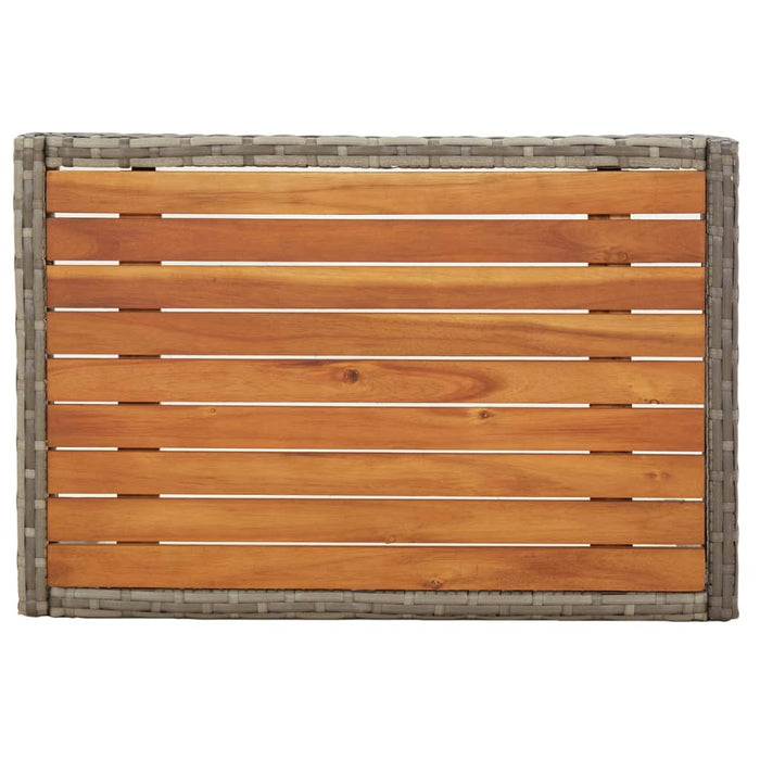 Scaune rabatabile de grădină, 2 buc., cu masă, gri, poliratan - WALTI WALTI