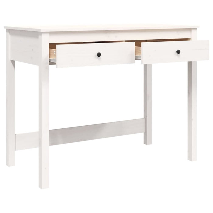 Birou cu sertare, alb, 100x50x78 cm, lemn masiv de pin - WALTI WALTI