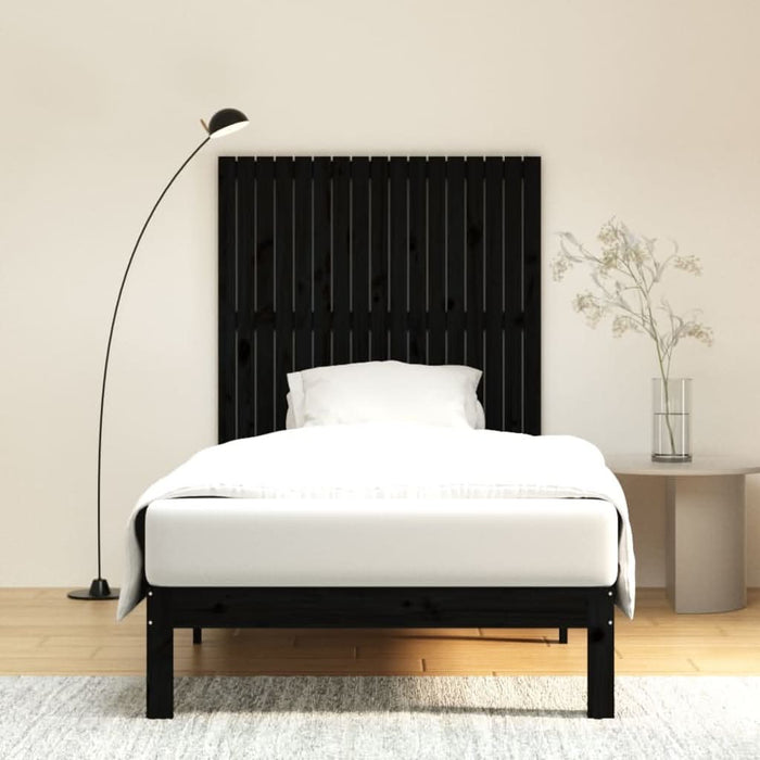 Tăblie de pat pentru perete, negru, 108x3x110 cm lemn masiv pin - WALTI WALTI