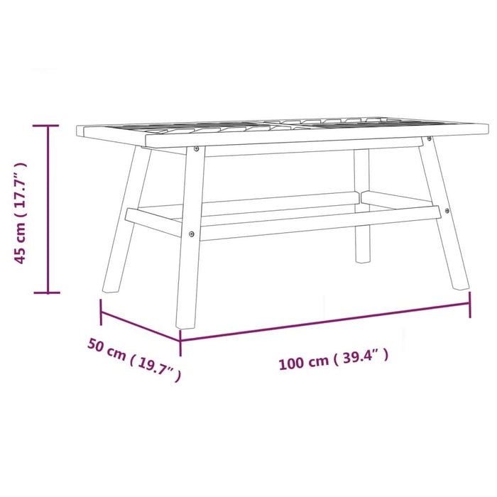 Măsuță de cafea 100x50x45 cm din lemn masiv de acacia - WALTI WALTI