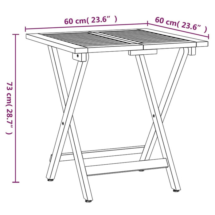 Set bistro pliabil cu perne, 3 piese, lemn masiv de acacia - WALTI WALTI