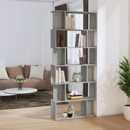 Bibliotecă/Separator, gri sonoma, 80x24x192 cm, lemn prelucrat - WALTI WALTI