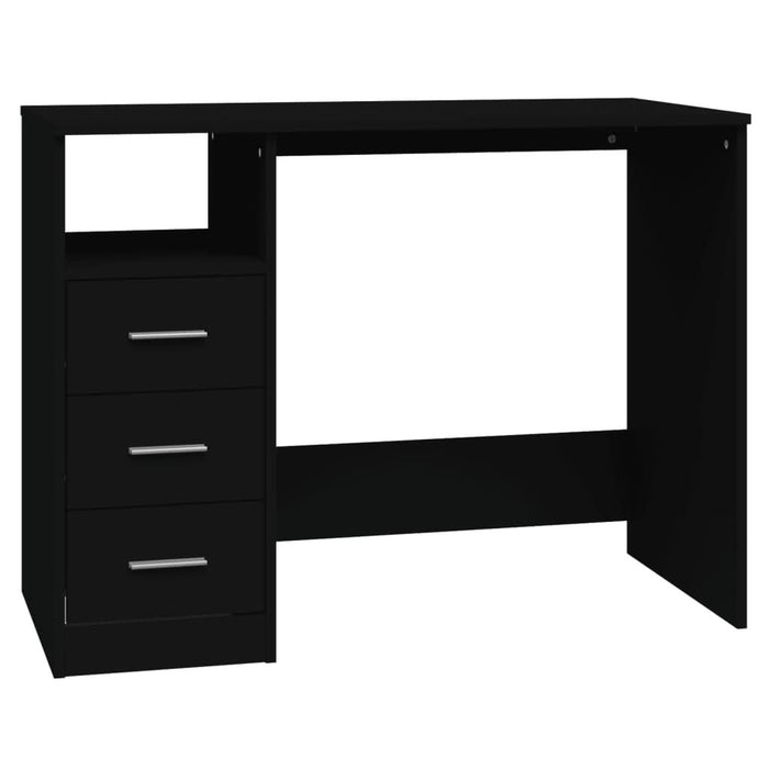Birou cu sertare, negru, 102x50x76 cm, lemn prelucrat - WALTI WALTI