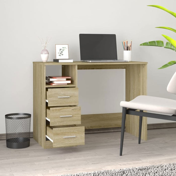 Birou cu sertare, stejar sonoma, 102x50x76 cm, lemn prelucrat - WALTI WALTI