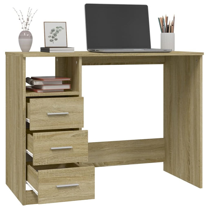 Birou cu sertare, stejar sonoma, 102x50x76 cm, lemn prelucrat - WALTI WALTI
