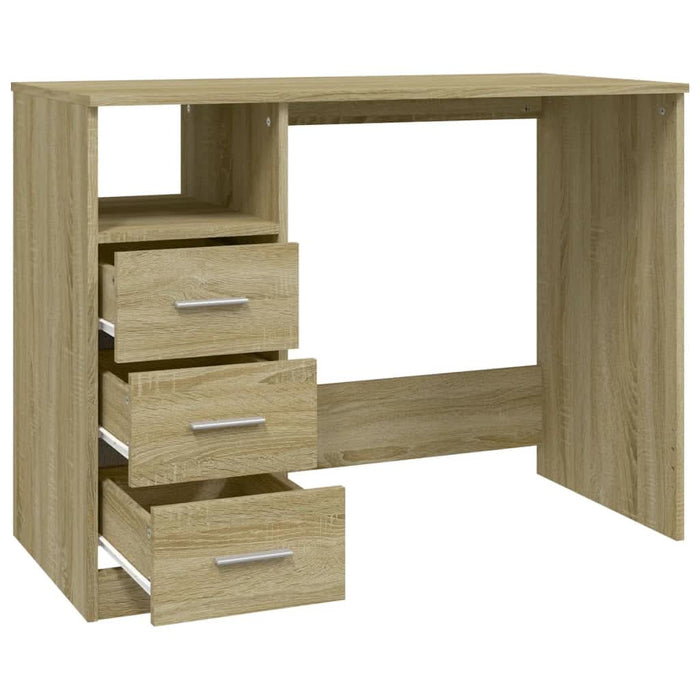 Birou cu sertare, stejar sonoma, 102x50x76 cm, lemn prelucrat - WALTI WALTI