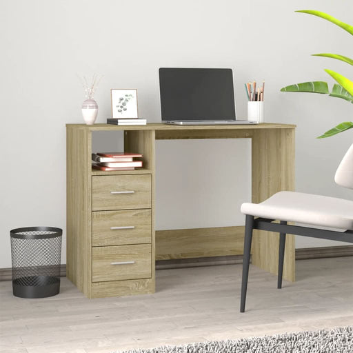 Birou cu sertare, stejar sonoma, 102x50x76 cm, lemn prelucrat - WALTI WALTI