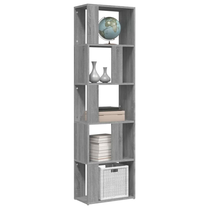 Bibliotecă, gri sonoma, 45x24x160 cm, lemn compozit - WALTI WALTI