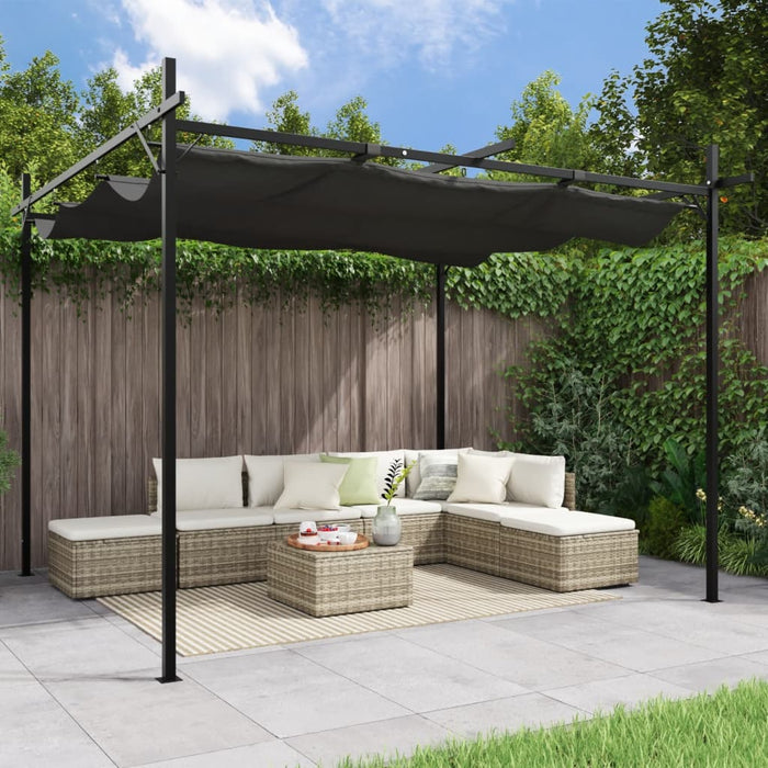 Pergola cu acoperiș retractabil, antracit, 295x292x230 cm - WALTI WALTI