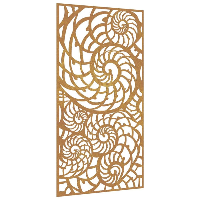 Decor perete de grădină 105x55 cm design scoici oțel Corten - WALTI WALTI