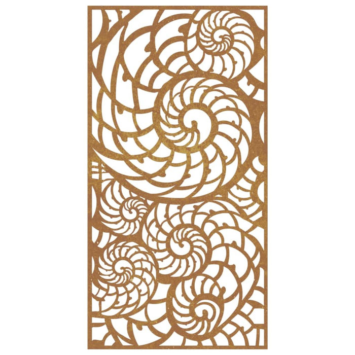 Decor perete de grădină 105x55 cm design scoici oțel Corten - WALTI WALTI
