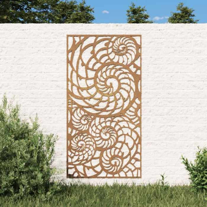 Decor perete de grădină 105x55 cm design scoici oțel Corten - WALTI WALTI