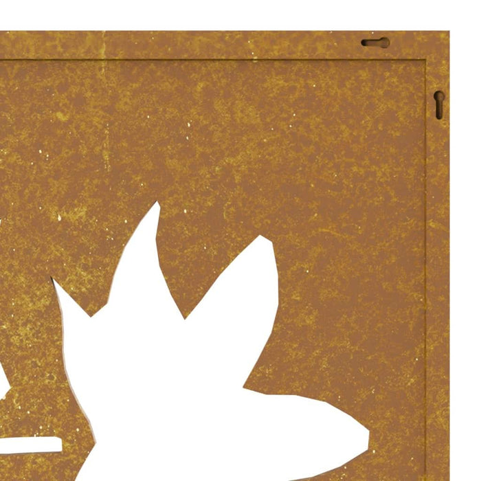 Decor de perete 105x55 cm design frunze arțar oțel Corten - WALTI WALTI