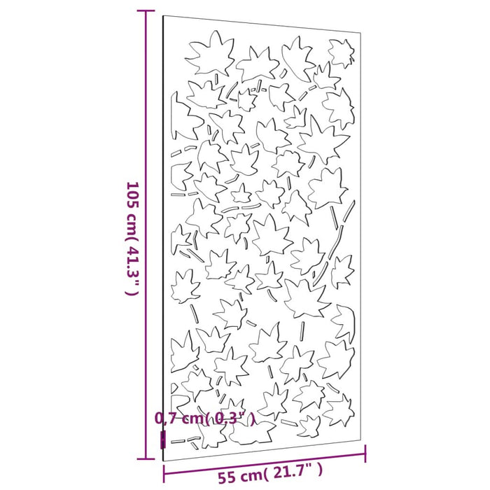 Decor de perete 105x55 cm design frunze arțar oțel Corten - WALTI WALTI
