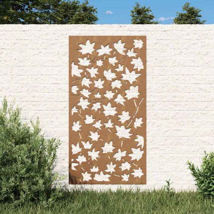 Decor de perete 105x55 cm design frunze arțar oțel Corten - WALTI WALTI