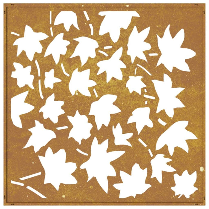 Decorațiune perete grădină, 55x55cm, oțel corten, frunze arțar - WALTI WALTI