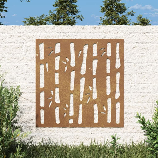 Decor perete de grădină 55x55 cm design bambus oțel Corten - WALTI WALTI