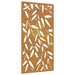 Decor de perete 105x55 cm design frunze bambus oțel Corten - WALTI WALTI
