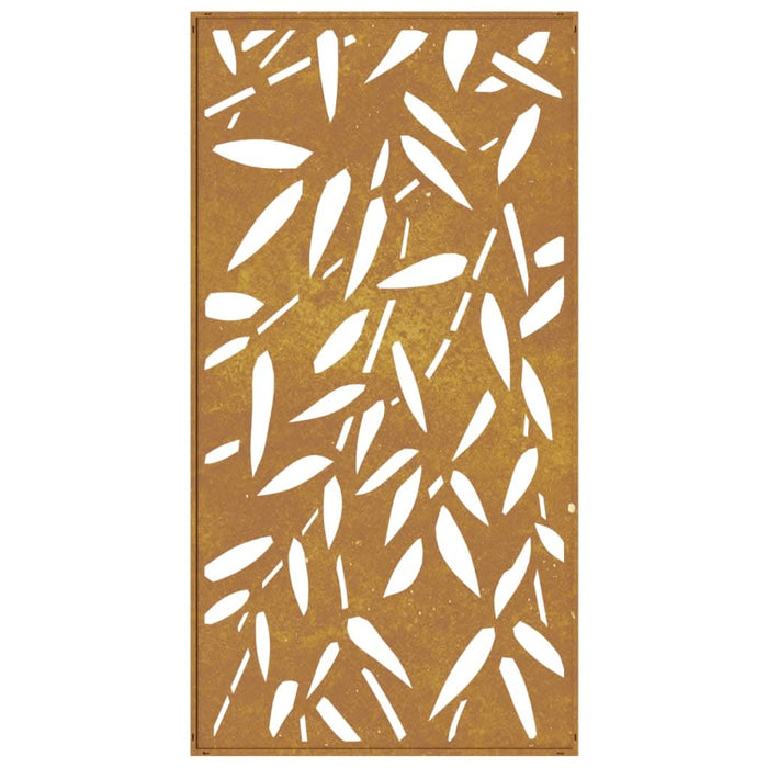 Decor de perete 105x55 cm design frunze bambus oțel Corten - WALTI WALTI