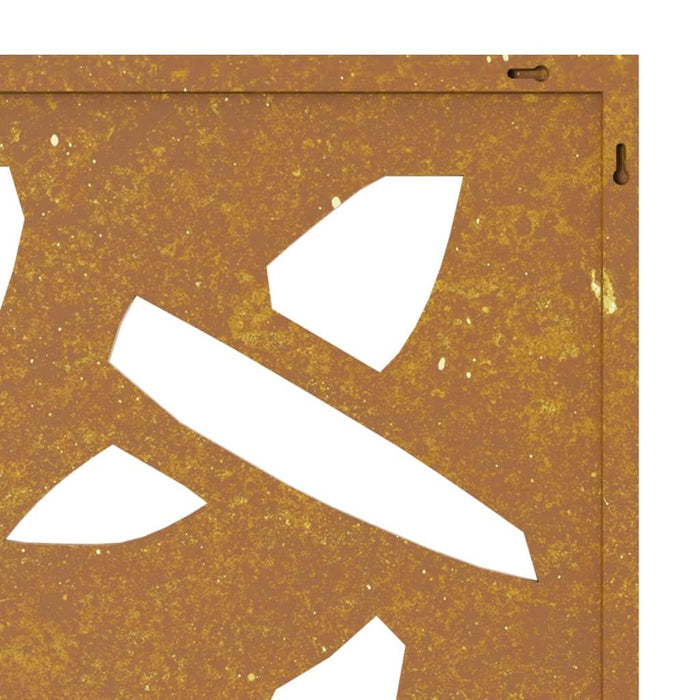 Decor de perete 105x55 cm design frunze bambus oțel Corten - WALTI WALTI