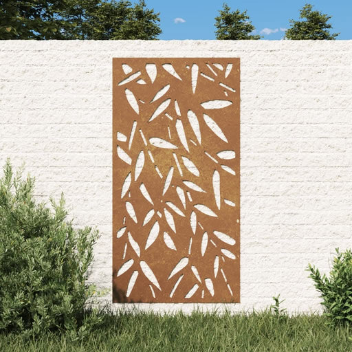 Decor de perete 105x55 cm design frunze bambus oțel Corten - WALTI WALTI