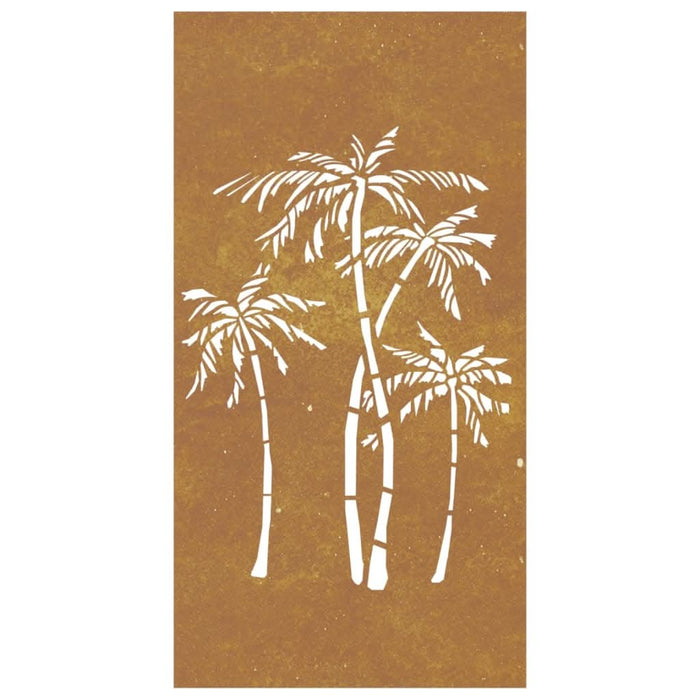Decor de perete de grădină 105x55 cm design palmier oțel corten - WALTI WALTI