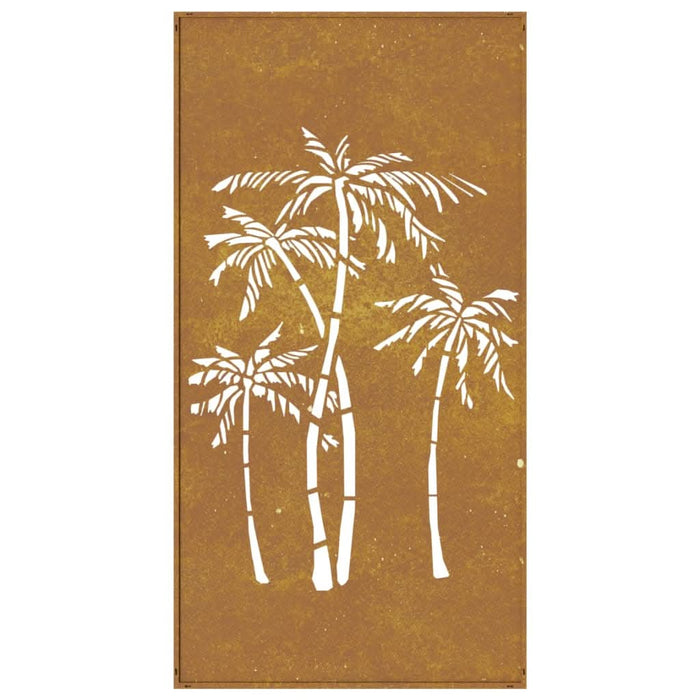 Decor de perete de grădină 105x55 cm design palmier oțel corten - WALTI WALTI