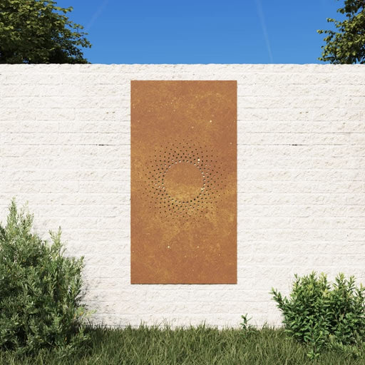 Decor perete de grădină 105x55 cm design soare oțel Corten - WALTI WALTI