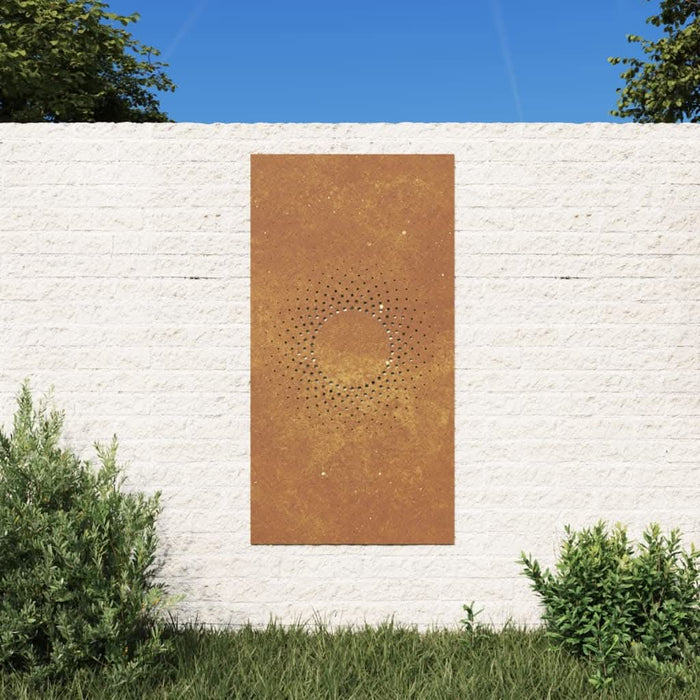 Decor perete de grădină 105x55 cm design soare oțel Corten - WALTI WALTI