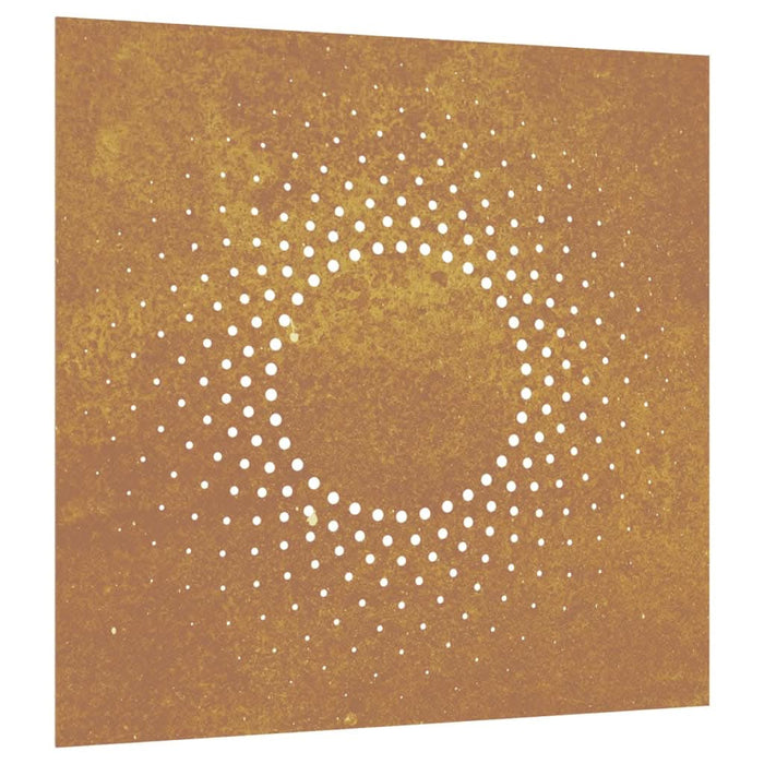 Decor perete de grădină 55x55 cm design soare oțel Corten - WALTI WALTI