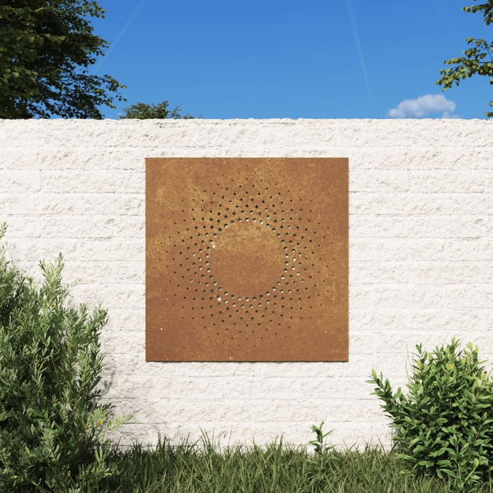 Decor perete de grădină 55x55 cm design soare oțel Corten - WALTI WALTI