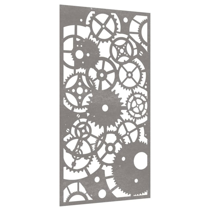Decor perete grădină 105x55 cm design roți zimțare oțel Corten - WALTI WALTI