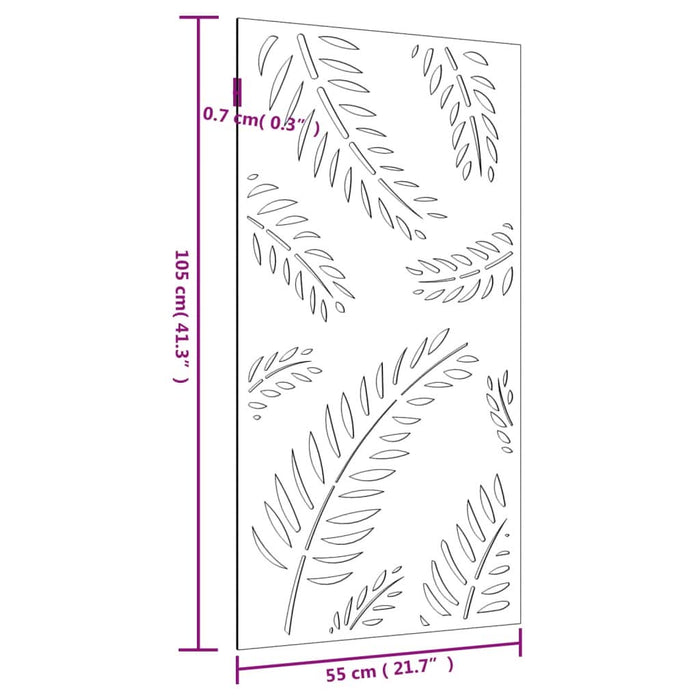 Decorație perete de grădină 105x55 cm design frunze oțel Corten - WALTI WALTI