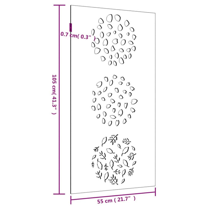 Decorație perete de grădină 105x55 cm design frunze oțel Corten - WALTI WALTI