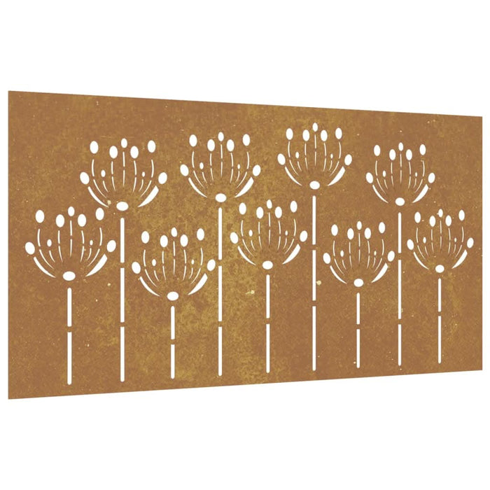 Decorație perete de grădină 105x55 cm design flori oțel Corten - WALTI WALTI