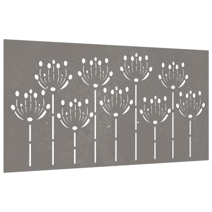 Decorație perete de grădină 105x55 cm design flori oțel Corten - WALTI WALTI