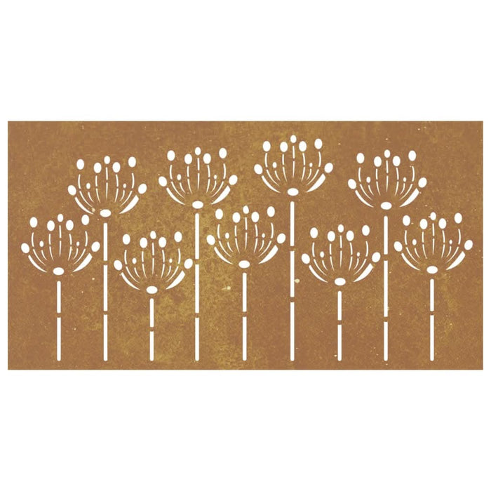 Decorație perete de grădină 105x55 cm design flori oțel Corten - WALTI WALTI