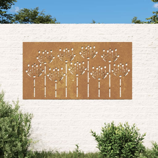 Decorație perete de grădină 105x55 cm design flori oțel Corten - WALTI WALTI