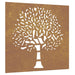 Decor perete de grădină 55x55 cm design copac oțel Corten - WALTI WALTI